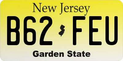 NJ license plate B62FEU