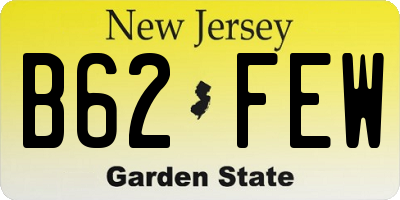 NJ license plate B62FEW