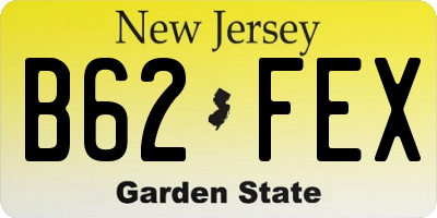 NJ license plate B62FEX