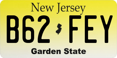 NJ license plate B62FEY