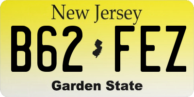 NJ license plate B62FEZ