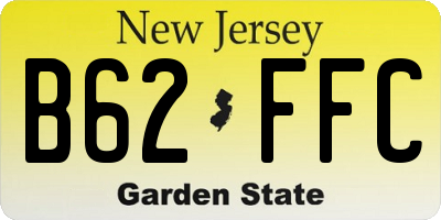 NJ license plate B62FFC