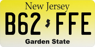 NJ license plate B62FFE
