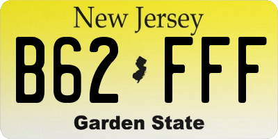 NJ license plate B62FFF