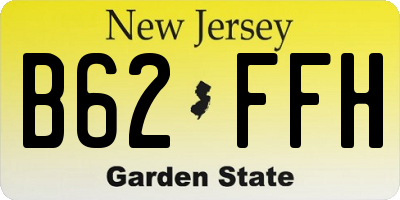 NJ license plate B62FFH