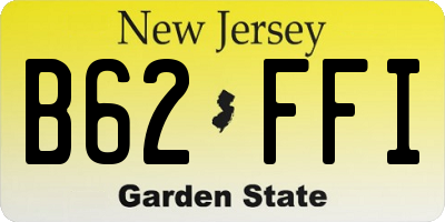 NJ license plate B62FFI