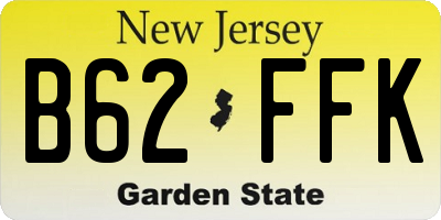 NJ license plate B62FFK