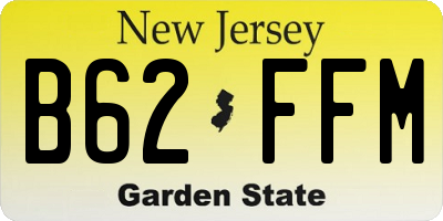 NJ license plate B62FFM