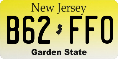 NJ license plate B62FFO
