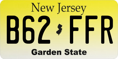 NJ license plate B62FFR
