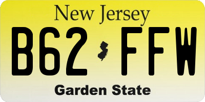 NJ license plate B62FFW