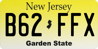 NJ license plate B62FFX