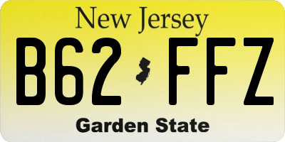 NJ license plate B62FFZ