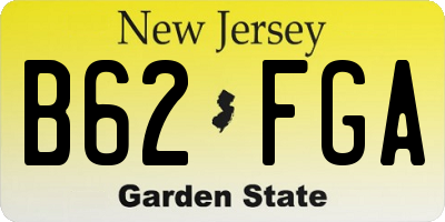 NJ license plate B62FGA