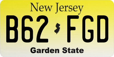 NJ license plate B62FGD