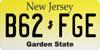NJ license plate B62FGE