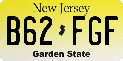 NJ license plate B62FGF