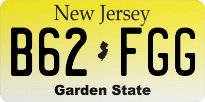 NJ license plate B62FGG