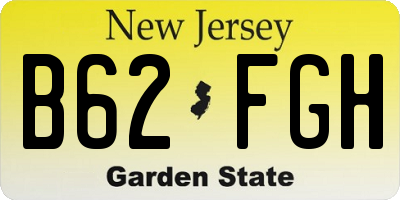 NJ license plate B62FGH