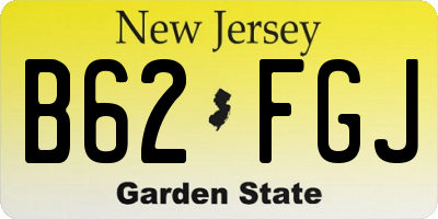 NJ license plate B62FGJ