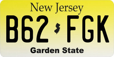 NJ license plate B62FGK