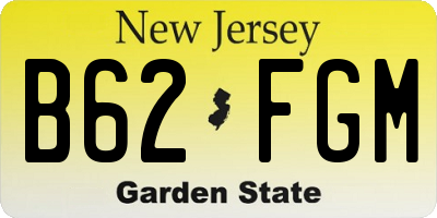 NJ license plate B62FGM