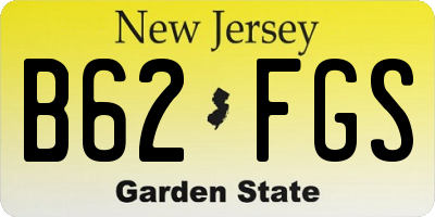 NJ license plate B62FGS