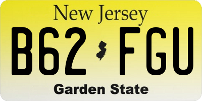 NJ license plate B62FGU