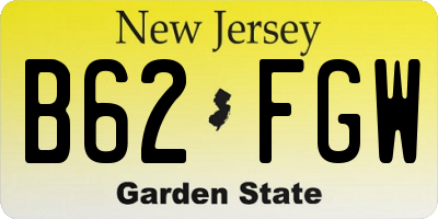 NJ license plate B62FGW