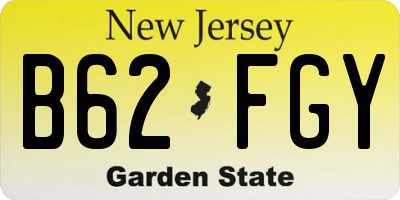 NJ license plate B62FGY