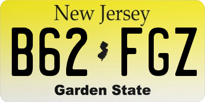 NJ license plate B62FGZ