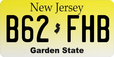 NJ license plate B62FHB