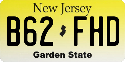 NJ license plate B62FHD