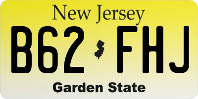 NJ license plate B62FHJ
