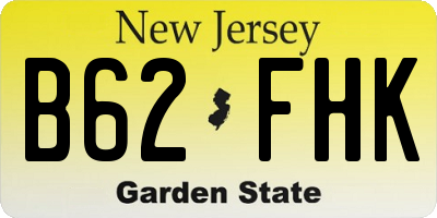 NJ license plate B62FHK