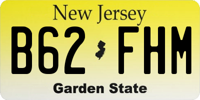 NJ license plate B62FHM