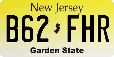 NJ license plate B62FHR