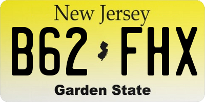 NJ license plate B62FHX