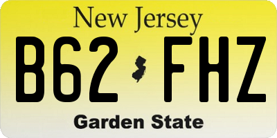 NJ license plate B62FHZ