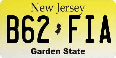 NJ license plate B62FIA