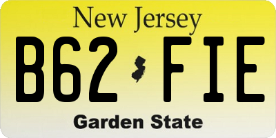 NJ license plate B62FIE