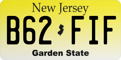 NJ license plate B62FIF