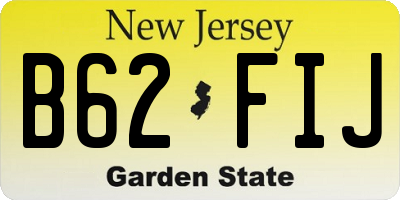 NJ license plate B62FIJ