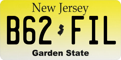 NJ license plate B62FIL