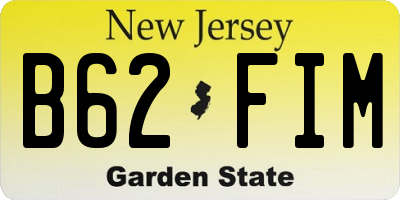 NJ license plate B62FIM