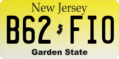 NJ license plate B62FIO