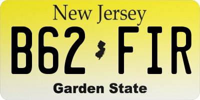 NJ license plate B62FIR