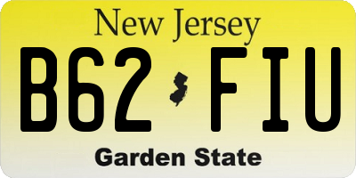 NJ license plate B62FIU