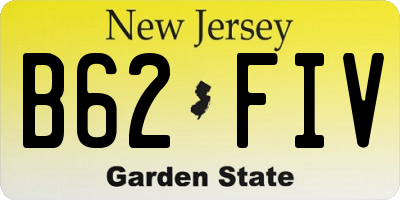 NJ license plate B62FIV