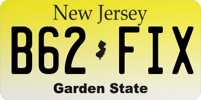 NJ license plate B62FIX